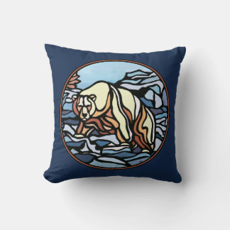 Almohada de arte de oso tribal, almohada de osos d
