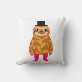 Almohada de arte de perezoso en sombrero de copa n