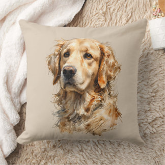 Almohada de arte de perro Retriever Dorado