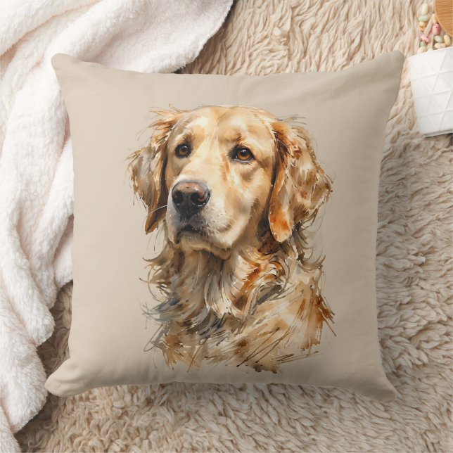 Almohada de arte de perro Retriever Dorado  (Manta)