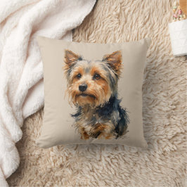 Almohada de arte de perro Terrier de Yorkshire