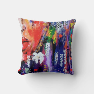 Almohada de Arte Doble – Flor Silvestre Abstracta 
