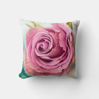 Almohada de arte elegante rosa floral vintage