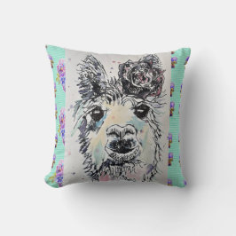 Almohada de arte en acuarela de cría de Alpacca Ll