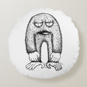 Almohada de arte independiente de pequeño monstruo