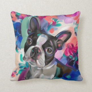 almohada de arte "Joy" Boston Terrier Dog