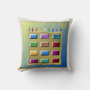 Almohada de arte Judaica Levi 12 tribus de Israel
