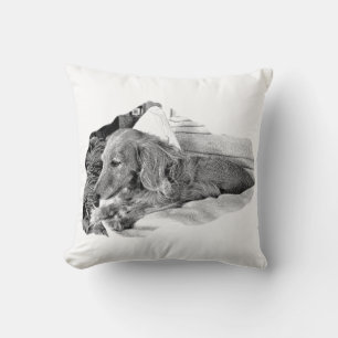 Almohada de arte minimalista de perro: Sabueso hol