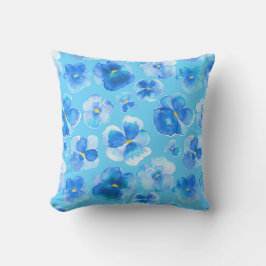 Almohada de arte moderno de acuarela floral con pe