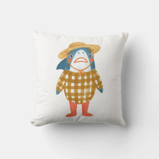 Almohada de arte popular de tiburón lindo