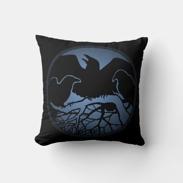 Almohada de arte Raven Espíritu Nativo Lávaro Láva (Anverso)