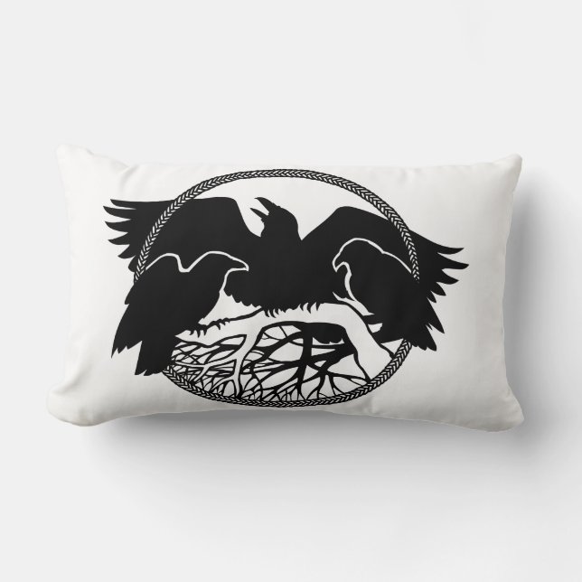 Almohada de arte Raven Espíritu Nativo Lávaro Láva (Anverso)