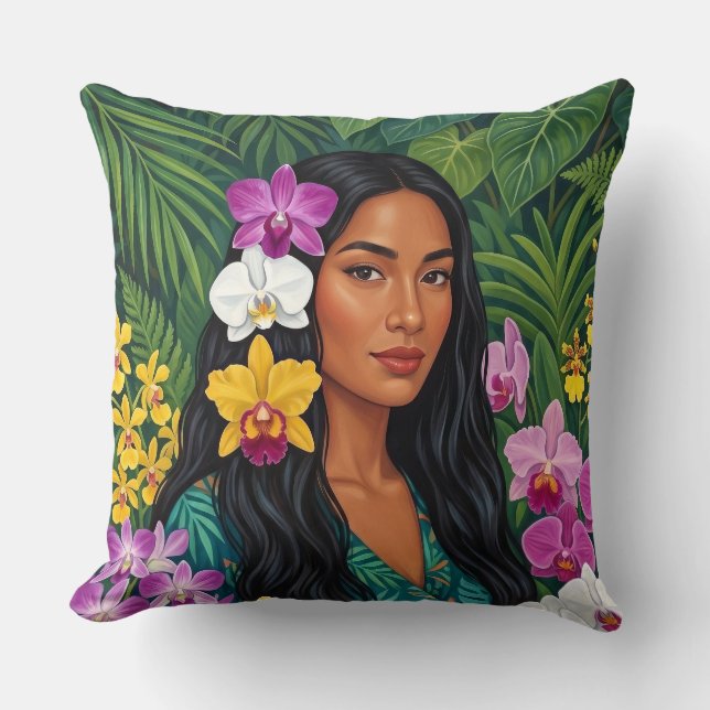 almohada de arte tropical (Anverso)