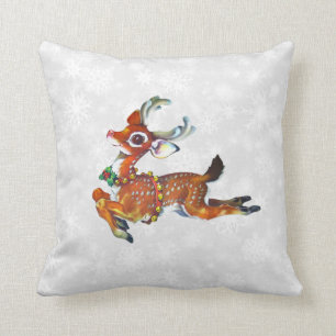 almohada de arte vintage para renos