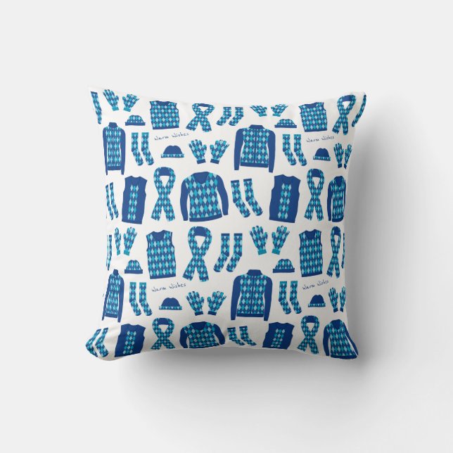 Almohada de artículos con patrón Argyle azul (Anverso)