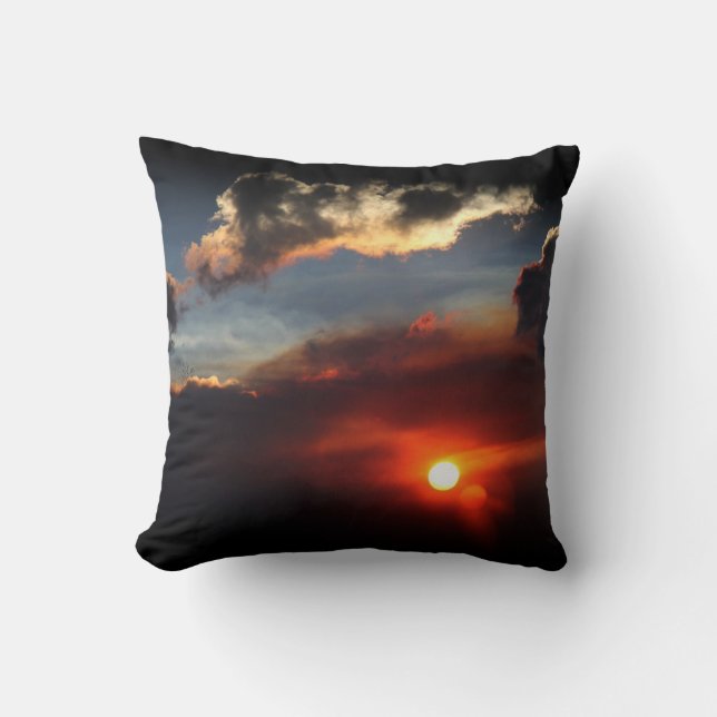 almohada de atardecer con fuego solar (Anverso)