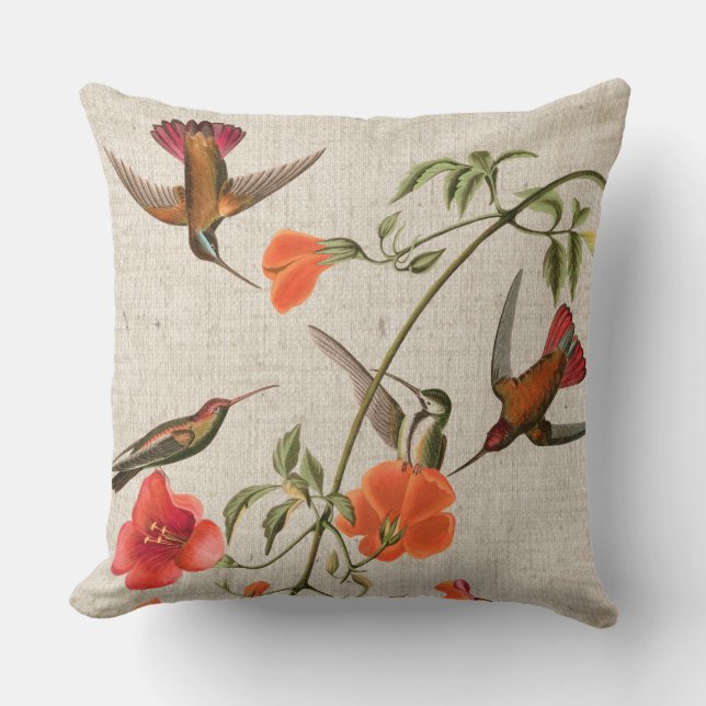 Almohada de Audubon de los animales de las flores (Anverso)