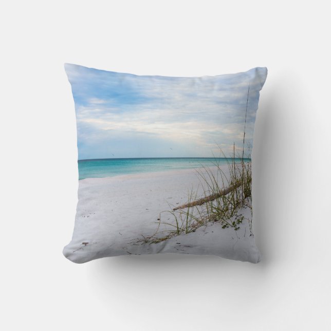 Almohada De Avena De Mar Y Playa De Arena Blanca P (Anverso)