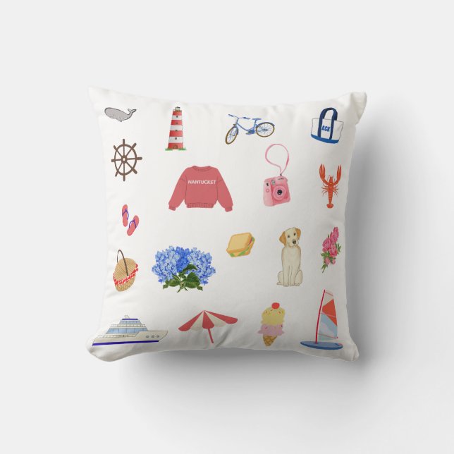 Almohada de aventura de verano en Nantucket (Anverso)