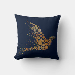 Almohada de aves doradas abstractas