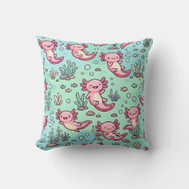 Almohada de axolote con patrón pastel