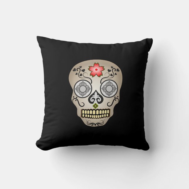 Almohada de azucar de flores rojas (Anverso)