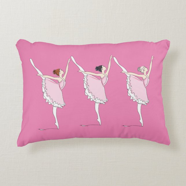 almohada de bailarinas rosadas (Anverso)