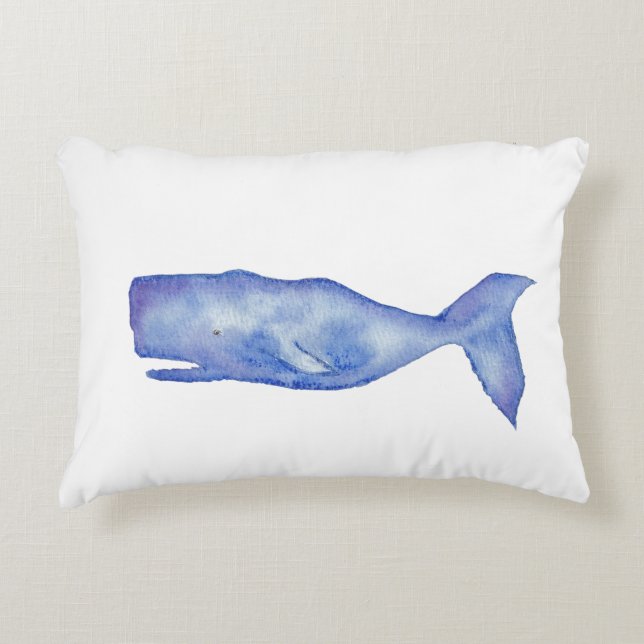 Almohada de ballena acuarela (Anverso)