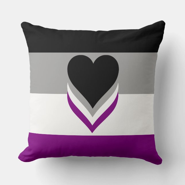 almohada de bandera de asexualidad (Anverso)
