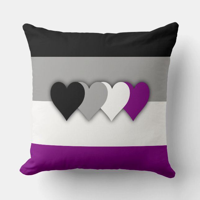 almohada de bandera de asexualidad (Anverso)