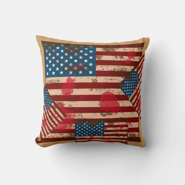 Almohada de bandera grunge (Anverso)