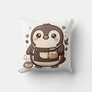 Almohada de Barista de Café Pingüino