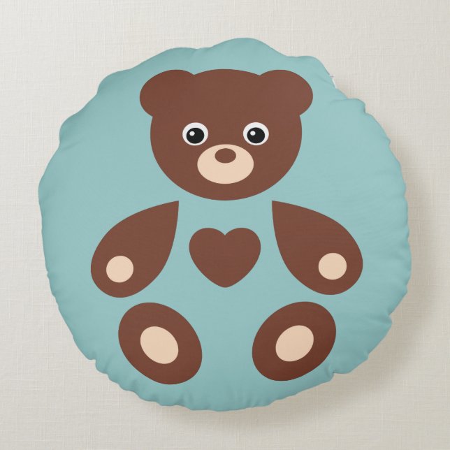 Almohada de bebé con monograma de osito de peluche (Reverso)