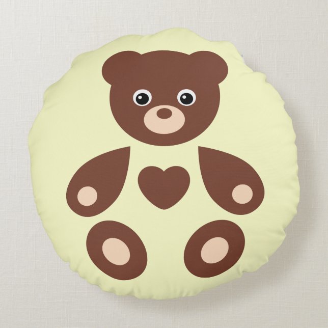 Almohada de bebé con monograma de osito de peluche (Reverso)