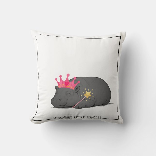 Almohada de bebé hipopótamo pigmeo princesa (Anverso)