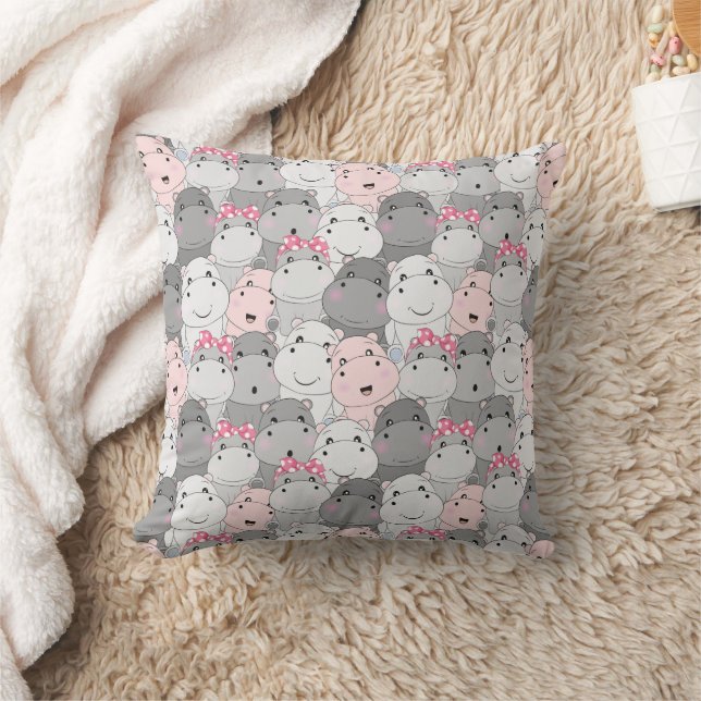 Almohada de bebé hipopótamos lindos (Manta)