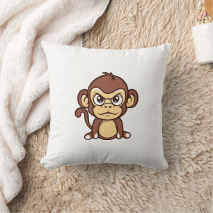 Almohada de bebé mono enojado adorable