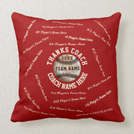 Almohada de béisbol con NOMBRES de todos los jugad