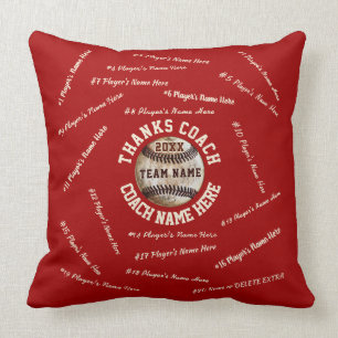 Almohada de béisbol con NOMBRES de todos los jugad