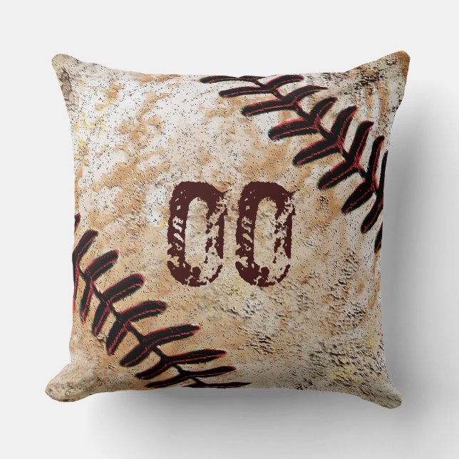 Almohada de béisbol con número de jersey genial o  (Anverso)