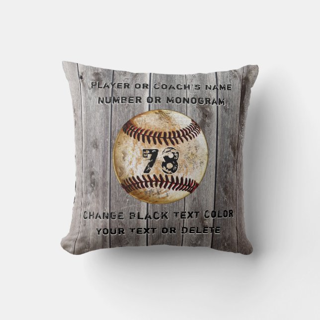 Almohada de béisbol personalizada para entrenador, (Anverso)