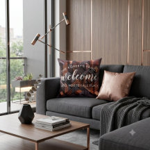 Almohada de bienvenida personalizada geométrica mo