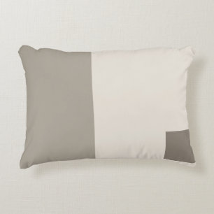 Almohada de Bloque de Color Marfil Gris Moderno