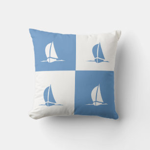 Almohada de Bloques de Color de Barcos de Vela