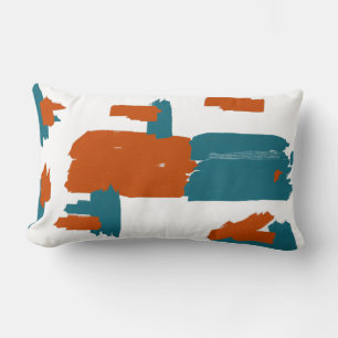 Almohada de bloques de turquesa oscura roja de art