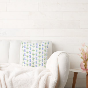Almohada de Bluebells y Tulipanes Blancos