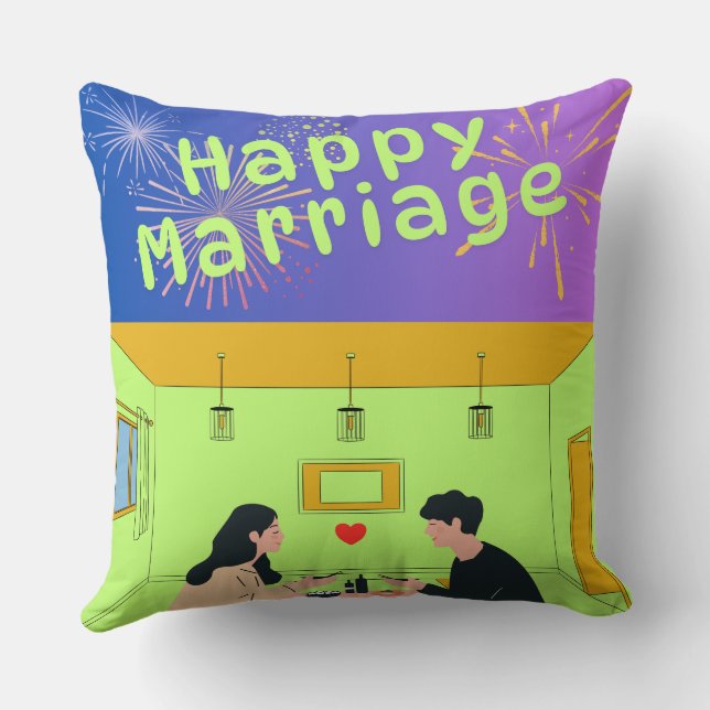 Almohada de boda con nombre personalizado, Almohad (Reverso )