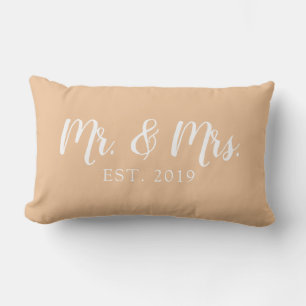 Almohada de boda establecida Sr y Sra Script
