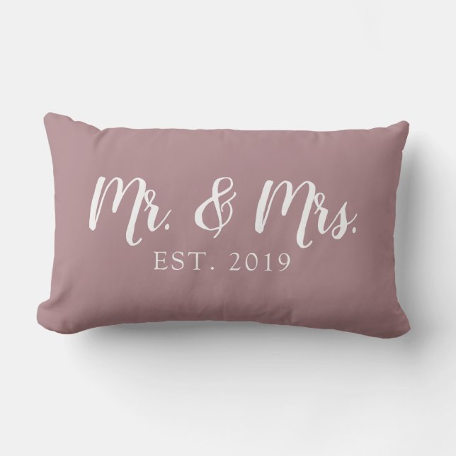 Almohada de boda establecida Sr y Sra Script (Anverso)