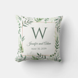 Almohada de boda inicial del jardín de diseño de h
